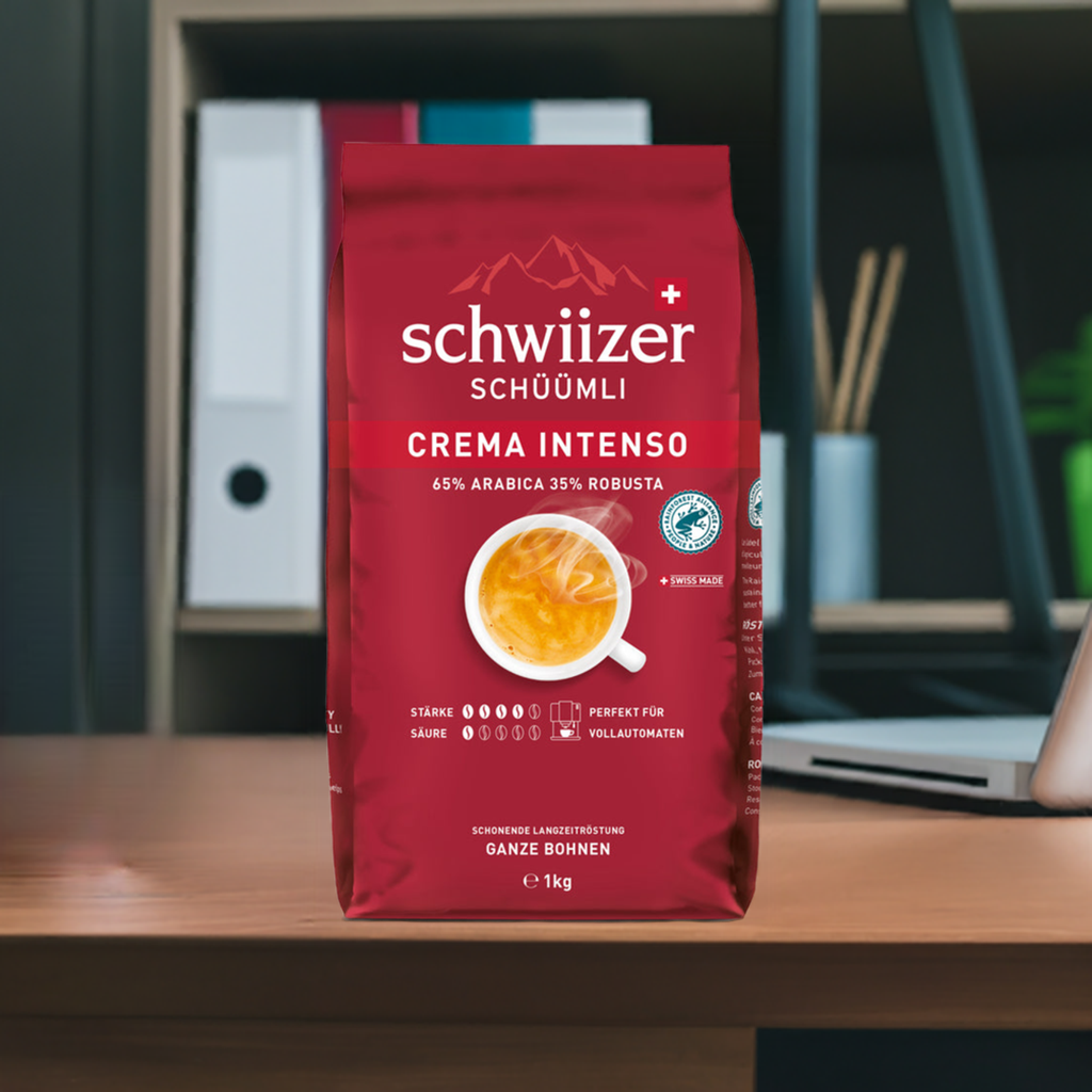 Schwiizer Schüümli Kaffeebohnen Crema Intenso , 1000g, 1 Stück