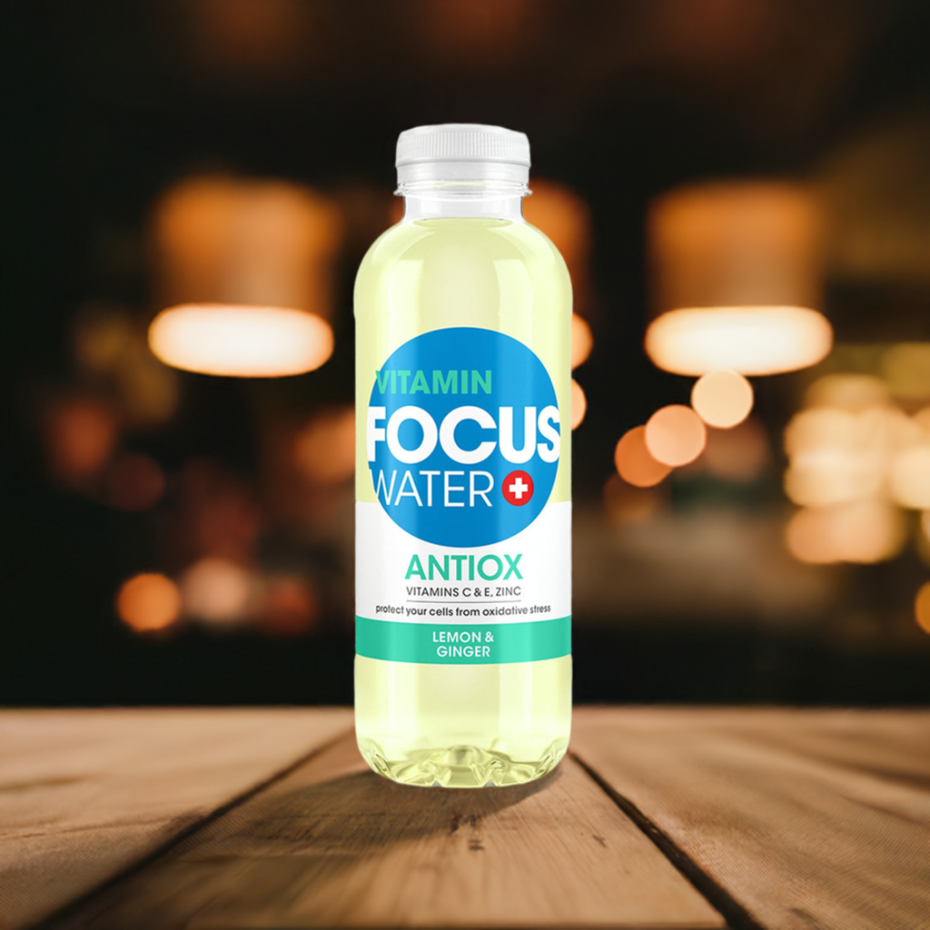 Focus - Water Vitaminwasser Antiox Lemon & Ginger , 50 cl, 12 Stück