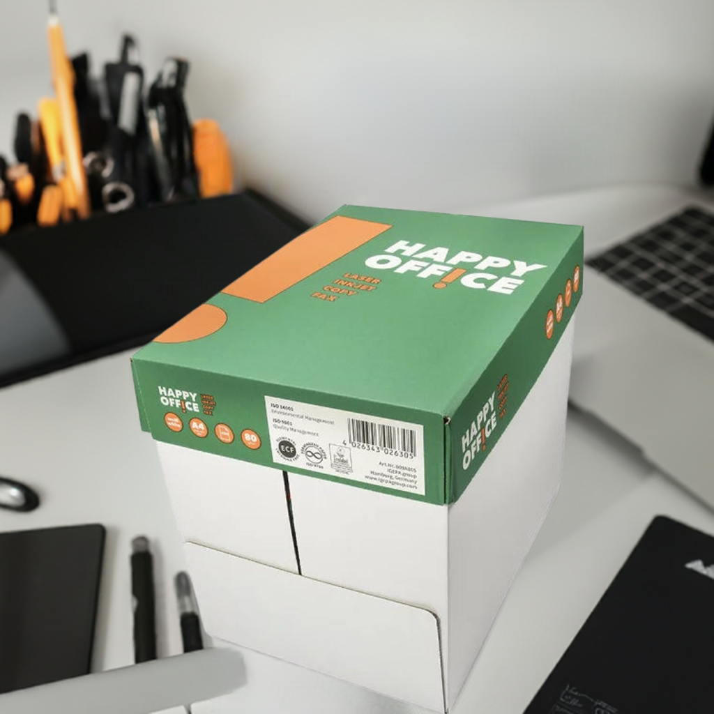 HAPPY OFFICE Universalpapier weiss A4 80g - 2 Kartons (5000 Blatt)
