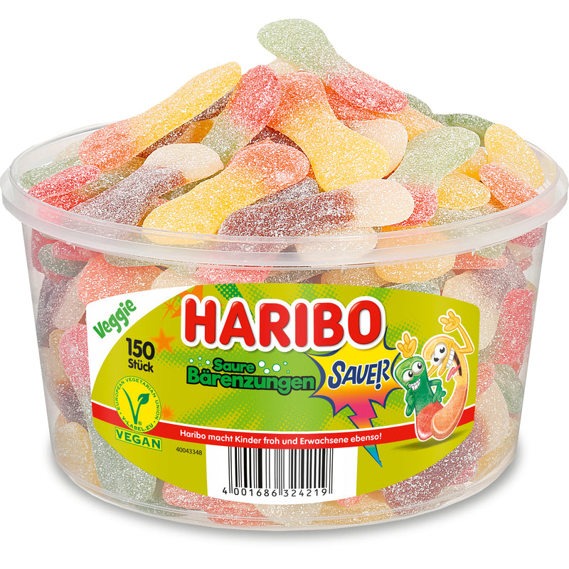 HARIBO Saure Bärenzungen Vegan , 9g, 150 Stück