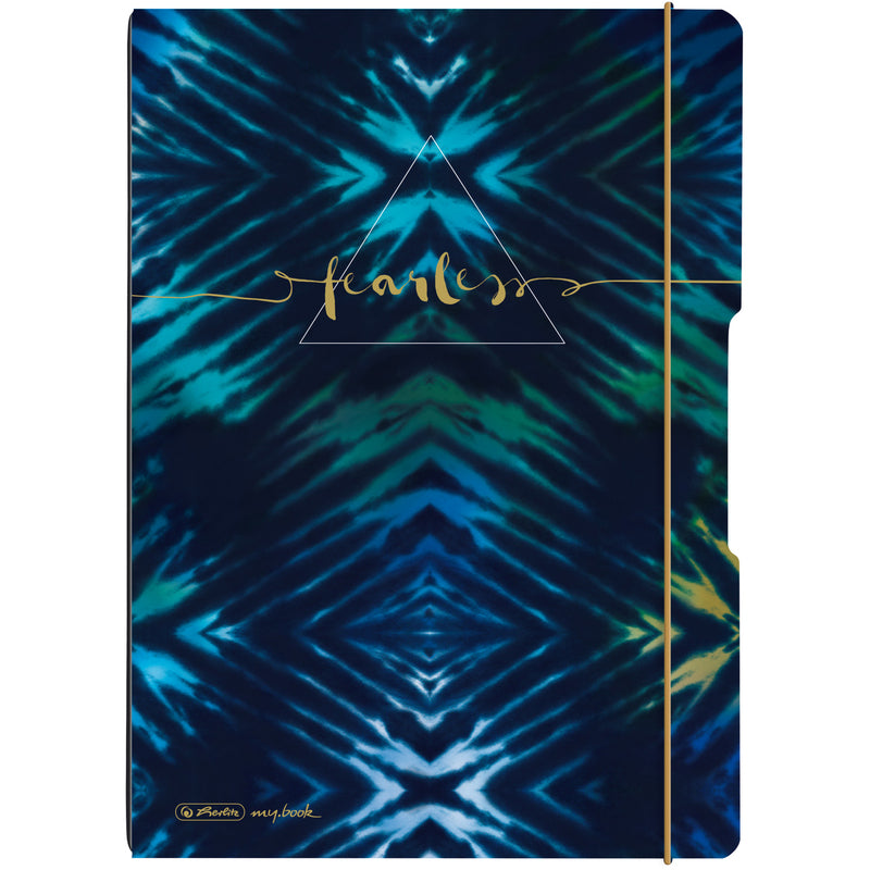 Herlitz my book flex Notizheft , New Batik, Fearless, A4, liniert/kariert 5 mm, grau