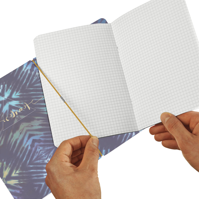 Herlitz my book flex Notizheft , New Batik, Fearless, A4, liniert/kariert 5 mm, grau