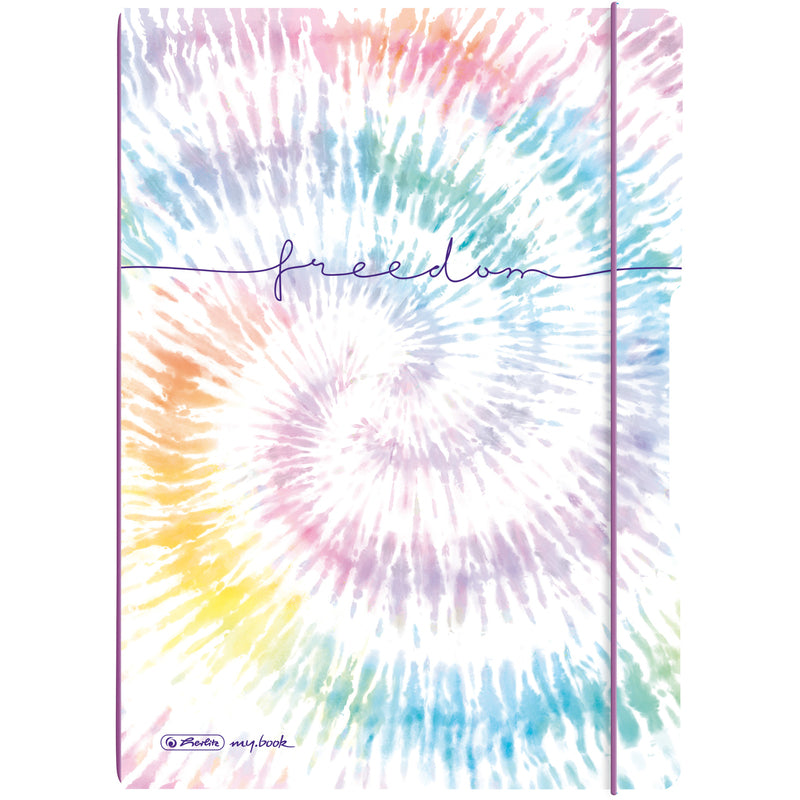 Herlitz my book flex Notizheft , New Batik, Freedom, A4, liniert/kariert 5 mm, grau