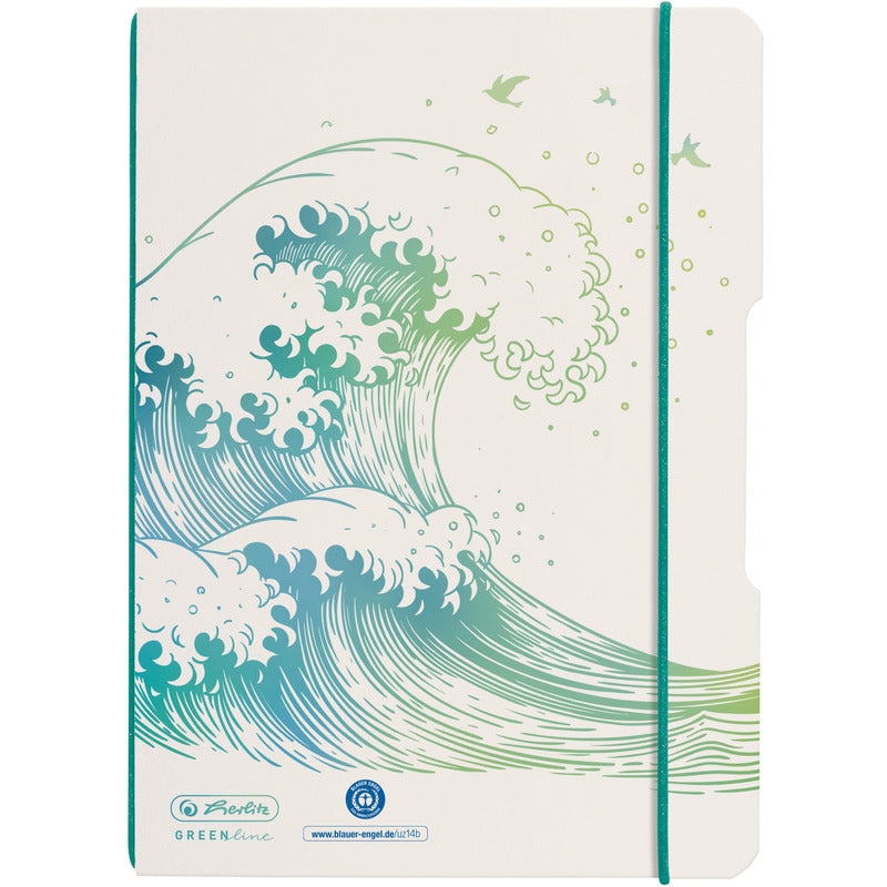 Herlitz Notizheft GREENline my.book Welle , A5, gepunktet, grau