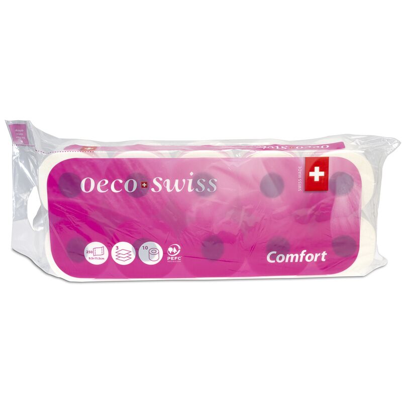 Oeco Swiss Toilettenpapier Comfort , 3-lagig, 10 Rollen
