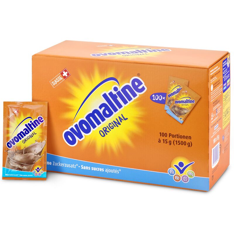 Ovomaltine Schokoladenpulver , 15 g, 100 Stück