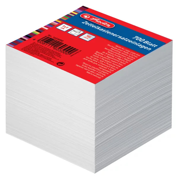 Herlitz Ersatzzettel für Zettelbox, 90 x 90 mm, weiss - 700 Blatt