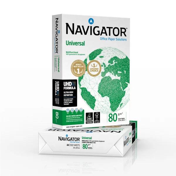 NAVIGATOR Universal Premiumpapier hochweiss A4 80g - 2 Kartons (5000 Blatt)