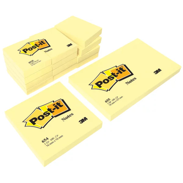 Post-it Haftnotizen, 76 x 76 mm, 6 x 100 Blatt