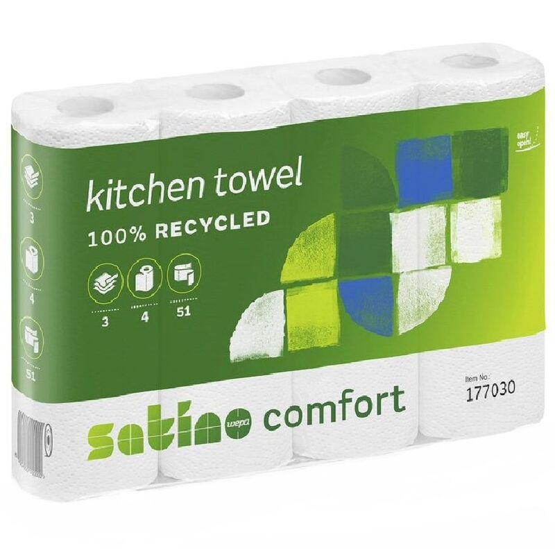 Satino Haushaltspapier Comfort , weiss, 4 Rollen