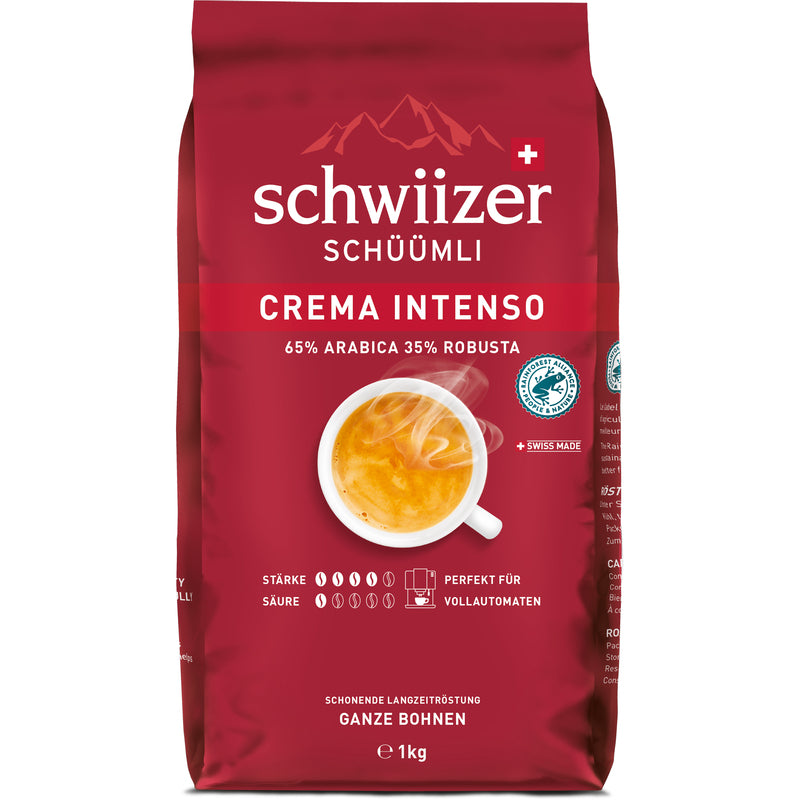 Schwiizer Schüümli Kaffeebohnen Crema Intenso , 1000g, 1 Stück