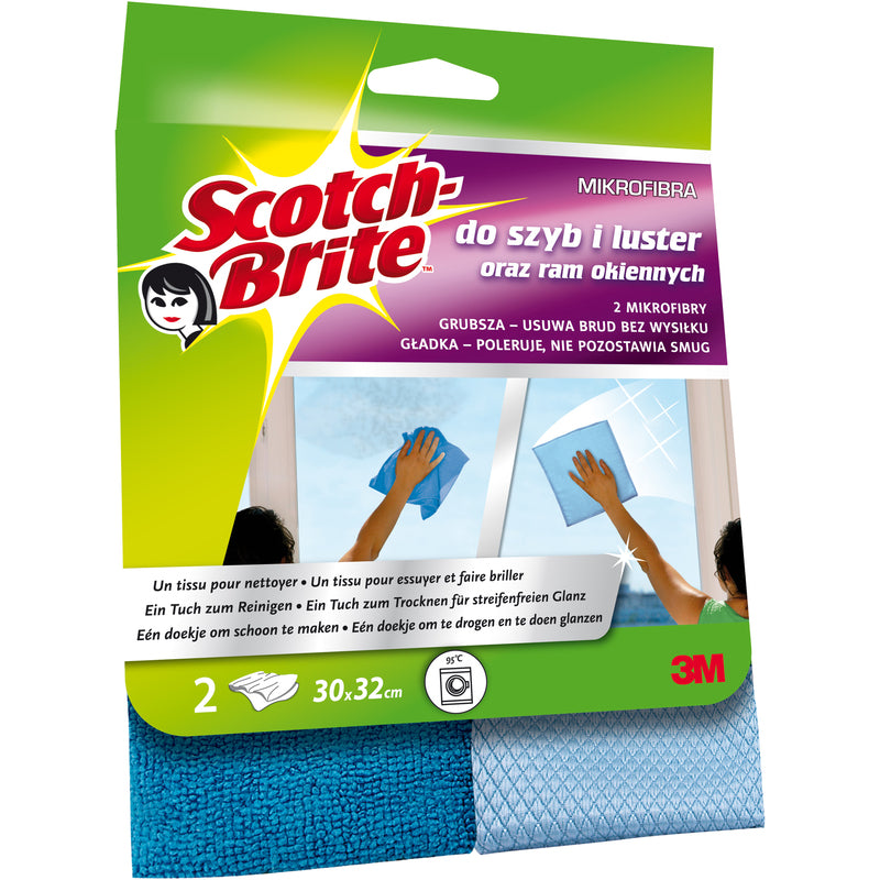 Scotch-Brite Mikrofasertücher , 2 Stück, weiss/blau