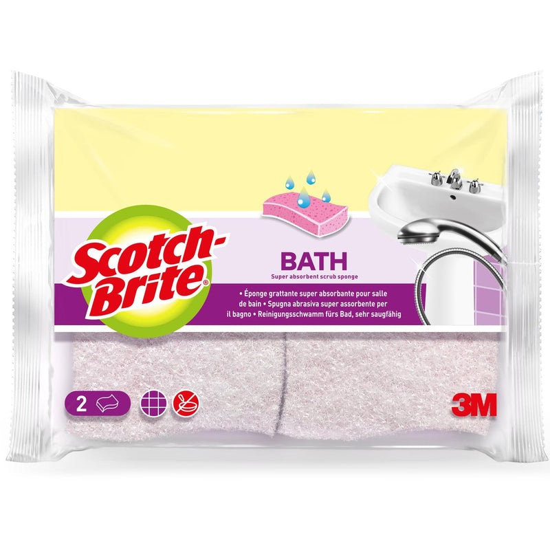 Scotch-Brite Reinigungsschwämme Bad , 2 Stück, weiss/rosa