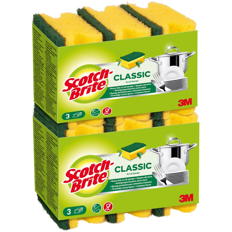 Scotch-Brite Reinigungsschwämme Classic , 6 Stück, gelb/grün