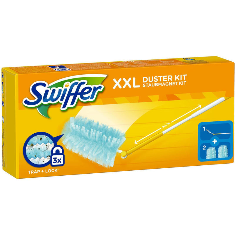 Swiffer Staubmagnet Starterkit XXL , Griff + 2 Tücher, weiss/gelb