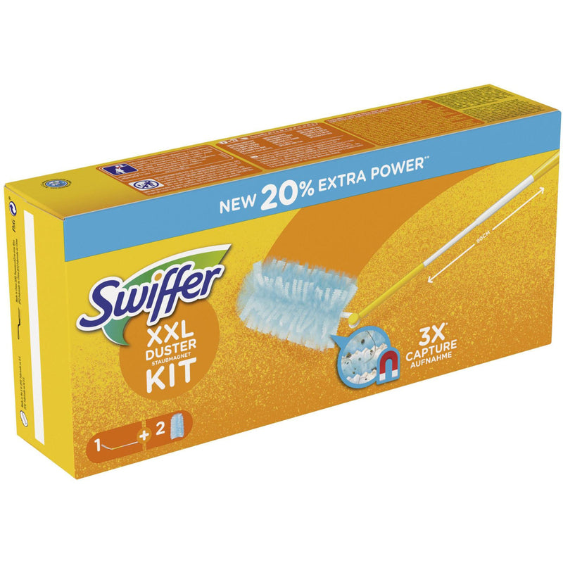 Swiffer Staubmagnet Starterkit XXL , Griff + 2 Tücher, weiss/gelb