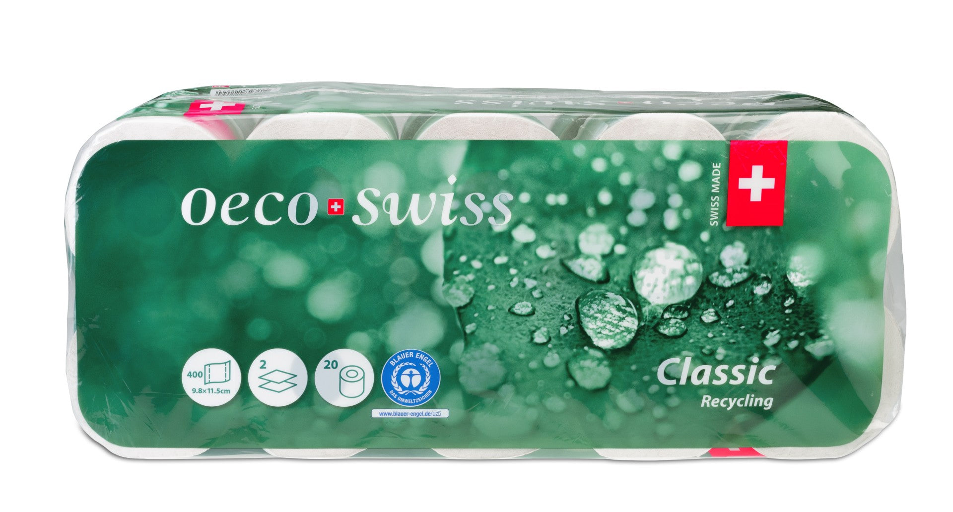 Toilettenpapier Oeco Swiss Classic, 2-lagig, 20 Rollen